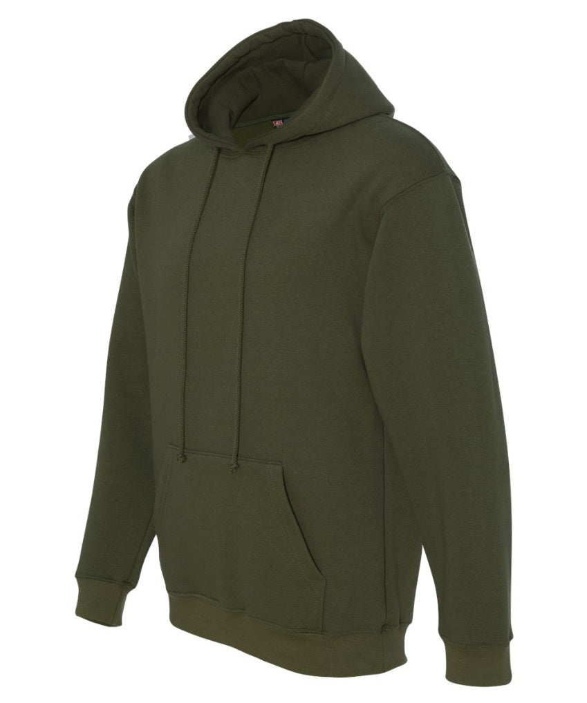 Green hoodie on a white background